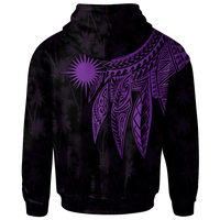 Marshall Islands Custom Zip up Hoodie Polynesian Wings (Purple) - Polynesian Pride