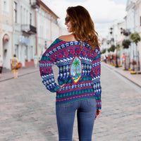 Guam Christmas Women Off Shoulder Sweater - Ugly Christmas - LT12 - Polynesian Pride