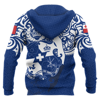 Tonga Polynesian Hoodie (Zip up) Tongan Pride (Bright Blue) - Polynesian Pride