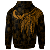 Pohnpei Custom Zip up Hoodie Polynesian Wings (Golden) - Polynesian Pride
