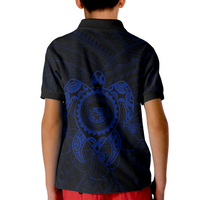 Hawaii Polynesian Polo Shirt Vintage Polynesian Turtle (Blue) - Polynesian Pride