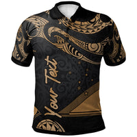 Tokelau Custom Polo Shirt Polynesian Tattoo Gold Version Unisex Gold - Polynesian Pride
