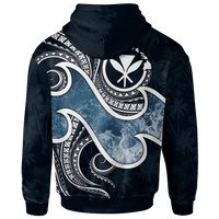 Polynesian Hawaii Zip up Hoodie Ocean Style - Polynesian Pride