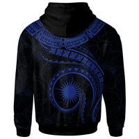 Marshall Islands Polynesian Zip up Hoodie Marshall Islands Waves (Blue) - Polynesian Pride