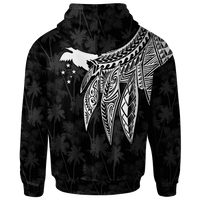 Papua New Guinea Zip up Hoodie Polynesian Wings (White) - Polynesian Pride