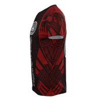 American Samoa T Shirt American Samoan Seal Polynesian Tattoo Red Style - Polynesian Pride