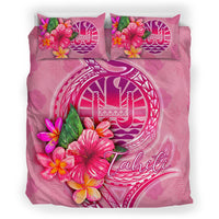 Tahiti Polynesian Bedding Set - Floral With Seal Pink - Polynesian Pride