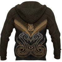 Maori Manaia New Zealand Zip up Hoodie Gold - Polynesian Pride