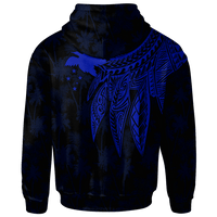 Papua New Guinea Zip up Hoodie Polynesian Wings (Blue) - Polynesian Pride