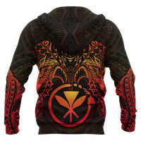 Polynesian Hawaii Hoodie Red Turtle Manta Ray - Polynesian Pride