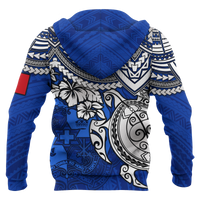 Tonga Polynesian Hoodie Blue Turtle - Polynesian Pride