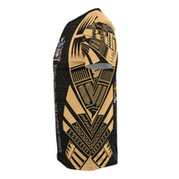 Norfolk Island T Shirt Norfolk Island Coat Of Arms Polynesian Tattoo Gold Style - Polynesian Pride