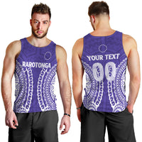 (Custom Personalised) Cook Islands Rarotonga Men Tank Top - Purple Tribal Pattern - LT12 Purple - Polynesian Pride