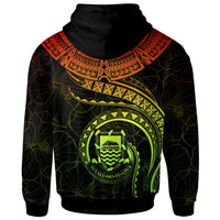 Tuvalu Polynesian Custom Zip up Hoodie Tuvalu Waves (Reggae) - Polynesian Pride