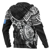 Kosrae Polynesian Zip up Hoodie White Turtle - Polynesian Pride