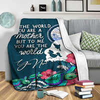 (Custom Personalised) Marshall Islands Mothers Day With Green Turtle Blanket - LT12 - Polynesian Pride