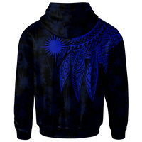 Marshall Islands Zip up Hoodie Polynesian Wings (Blue) - Polynesian Pride