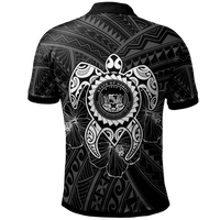 Hawaii Polynesian Custom Polo Shirt Vintage Polynesian Turtle (White) - Polynesian Pride