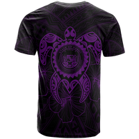 Hawaii Polynesian T Shirt Vintage Polynesian Turtle (Purple) - Polynesian Pride