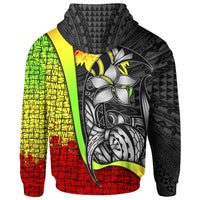 Papua New Guinea Polynesian Zip up Hoodie Reggae Turtle with Hook - Polynesian Pride