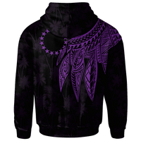 Cook Islands Custom Zip up Hoodie Polynesian Wings (Purple) - Polynesian Pride