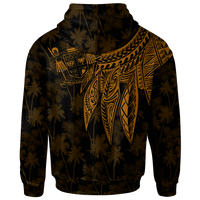 Fiji Zip up Hoodie Polynesian Wings (Golden) - Polynesian Pride
