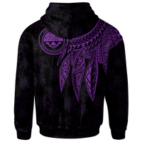 Federated States of Micronesia Zip up Hoodie Polynesian Wings (Purple) - Polynesian Pride