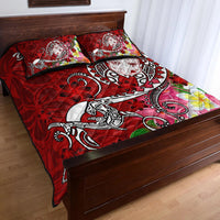 Fiji Custom Personalised Quilt Bed Set - Turtle Plumeria (Red) Red - Polynesian Pride