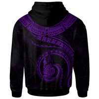New Caledonia Polynesian Custom Hoodie New Caledonia Waves (Purple) - Polynesian Pride