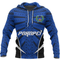 Pohnpei Active Special Hoodie Pohnpei Flag Polynesian Tattoo Unisex Flag Color - Polynesian Pride