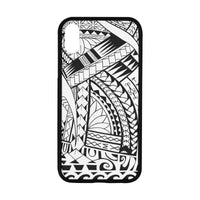 Polynesian 10 Rubber Phone Case One Size iPhone XR (6.1") Black - White - Polynesian Pride