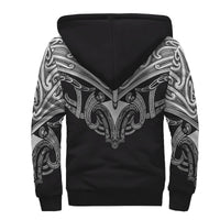 Maori Tattoo Sherpa Hoodie Koru White - Polynesian Pride