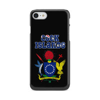 Cook Islands Phone Case - Coat of Arm Name iPhone 8 One Size Black - Polynesian Pride