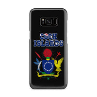 Cook Islands Phone Case - Coat of Arm Name Samsung Galaxy S8 Plus One Size Black - Polynesian Pride