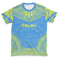 Palau Unisex T Shirt Palau Polynesian Chief Light Blue Version - Polynesian Pride