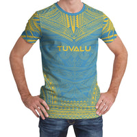 Tuvalu T Shirt Tuvaluan Polynesian Chief Yellow Blue Version Unisex Blue - Polynesian Pride