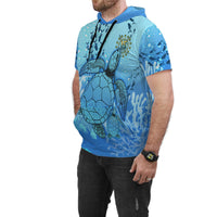 Cook Islands Hooded T Shirt Ocean Life - Polynesian Pride