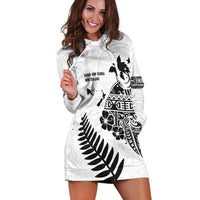 Papua New Guinea and New Zealand Hoodie Dress White Maori Polynesian LT13 - Polynesian Pride