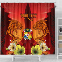 Tonga Custom Personalised Shower Curtains - Tribal Tuna Fish - Polynesian Pride