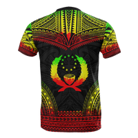 Pohnpei All Over Custom T Shirt Pohnpei Flag Polynesian Tattoo Reggae - Polynesian Pride