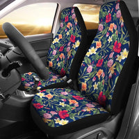 Hawaii Tropical Hibiscus Red And Plumeria White Car Seat Cover - Polynesian Pride