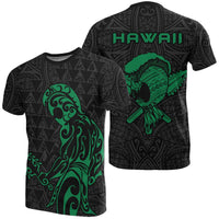 Polynesian Kakau Helmet Weapon Green Kanaka Warrior T Shirt Unisex Green - Polynesian Pride