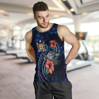 Fiji Polynesian Men Tank Top - Blue Turtle Hibiscus - Polynesian Pride