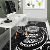 American Samoa Polynesian Area Rug - White Tribal Wave - Polynesian Pride