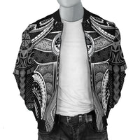 Polynesian FSM Men's Bomber Jacket - Poly Pattern With COA Federated States of Micronesia - Polynesian Pride