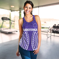 (Custom Personalised) Cook Islands Rarotonga Women Tank Top - Purple Tribal Pattern - LT12 - Polynesian Pride