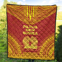 Papua New Guinea Premium Quilt - Papua New Guinea Coat Of Arms Polynesian Chief Red Version - Polynesian Pride