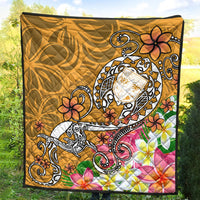 Fiji Premium Quilt - Turtle Plumeria (Gold) - Polynesian Pride