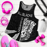 New Zealand Rugby Women Racerback Tank Haka All Black mix Ta Moko LT13 - Polynesian Pride