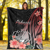 Pohnpei Premium Blanket - Red Polynesian Hibiscus Pattern Style - Polynesian Pride